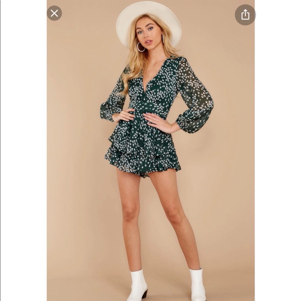 NWT! Called to Mind Dark Green Romper. Size small.